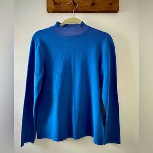 Pendleton Mockneck Sweater, Powder Blue, Size M, Silk & Cotton